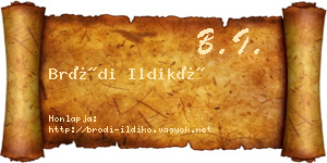 Bródi Ildikó névjegykártya